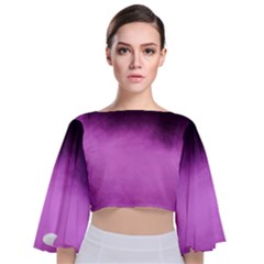 Ombre Tie Back Butterfly Sleeve Chiffon Top