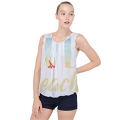 Hola Beaches 3391 Trimmed Bubble Hem Chiffon Tank Top