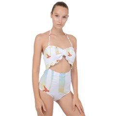 Hola Beaches 3391 Trimmed Scallop Top Cut Out Swimsuit