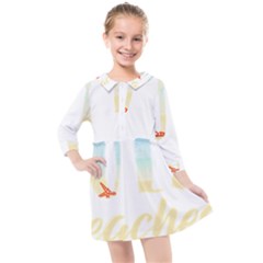 Hola Beaches 3391 Trimmed Kids  Quarter Sleeve Shirt Dress