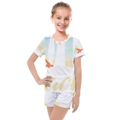 Hola Beaches 3391 Trimmed Kids  Mesh Tee And Shorts Set