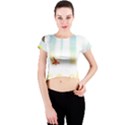 Hola Beaches 3391 Trimmed Crew Neck Crop Top View1