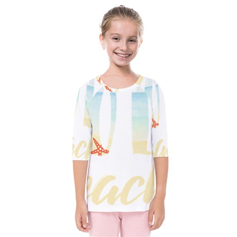 Hola Beaches 3391 Trimmed Kids  Quarter Sleeve Raglan Tee by mattnz