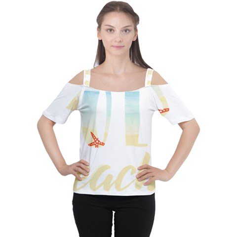 Hola Beaches 3391 Trimmed Cutout Shoulder Tee by mattnz