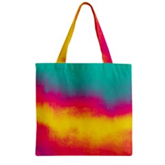 Ombre Zipper Grocery Tote Bag by Valentinaart