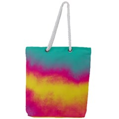 Ombre Full Print Rope Handle Tote (large) by Valentinaart