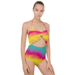 Ombre Scallop Top Cut Out Swimsuit by Valentinaart