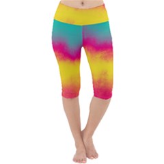 Ombre Lightweight Velour Cropped Yoga Leggings by Valentinaart