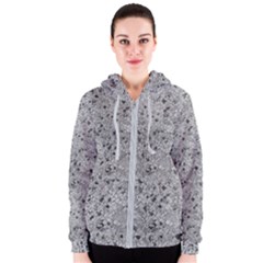 Cracked Texture Abstract Print Women s Zipper Hoodie by dflcprints