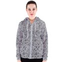 Cracked Texture Abstract Print Women s Zipper Hoodie View1