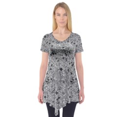 Cracked Texture Abstract Print Short Sleeve Tunic  by dflcprints