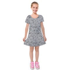 Cracked Texture Abstract Print Kids  Short Sleeve Velvet Dress