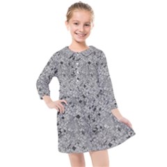 Cracked Texture Abstract Print Kids  Quarter Sleeve Shirt Dress