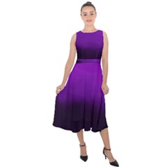 Ombre Midi Tie-back Chiffon Dress by Valentinaart