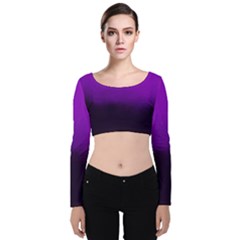 Ombre Velvet Long Sleeve Crop Top by Valentinaart