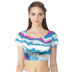 Ombre Short Sleeve Crop Top by Valentinaart