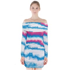 Ombre Long Sleeve Off Shoulder Dress by Valentinaart