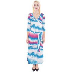 Ombre Quarter Sleeve Wrap Maxi Dress by Valentinaart