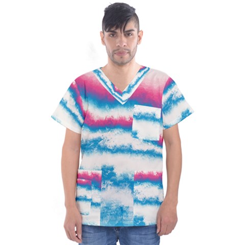 Ombre Men s V-neck Scrub Top by Valentinaart