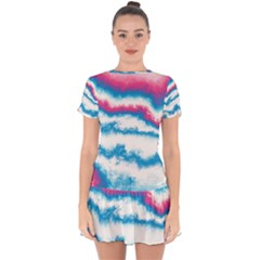 Ombre Drop Hem Mini Chiffon Dress by Valentinaart