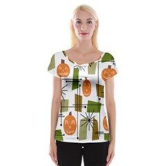 Halloween Mid Century Modern Cap Sleeve Top