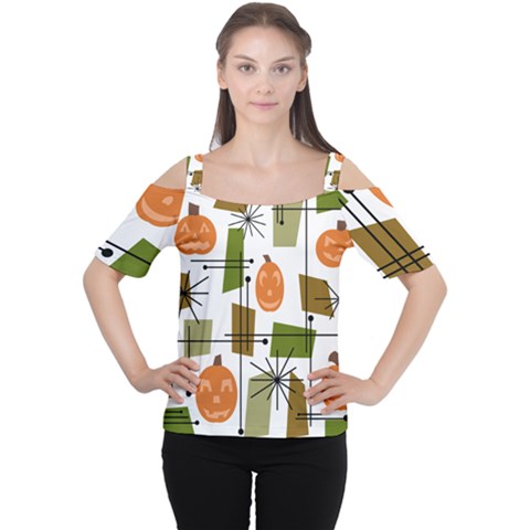 Halloween Mid Century Modern Cutout Shoulder Tee by KayCordingly