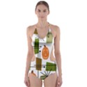 Halloween Mid Century Modern Cut-Out One Piece Swimsuit View1