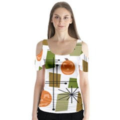 Halloween Mid Century Modern Butterfly Sleeve Cutout Tee 