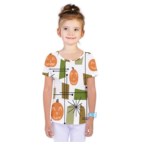 Halloween Mid Century Modern Kids  One Piece Tee by KayCordingly