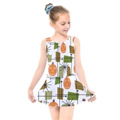 Halloween Mid Century Modern Kids  Skater Dress Swimsuit