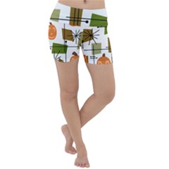 Halloween Mid Century Modern Lightweight Velour Yoga Shorts