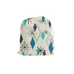 Atomic Era Diamonds (turquoise) Drawstring Pouch (medium) by KayCordingly