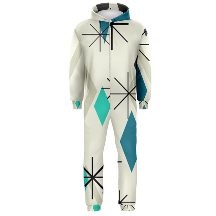 Atomic Era Diamonds (Turquoise) Hooded Jumpsuit (Men) 