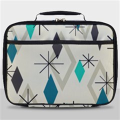 Atomic Era Diamonds (turquoise) Full Print Lunch Bag by KayCordingly