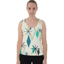 Atomic Era Diamonds (Turquoise) Velvet Tank Top View1