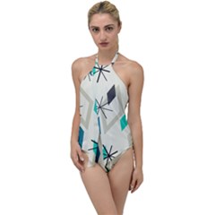 Atomic Era Diamonds (turquoise) Go With The Flow One Piece Swimsuit