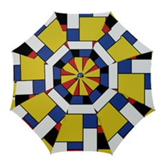 Mondrian Geometric Art Golf Umbrellas by KayCordingly