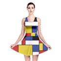 Mondrian Geometric Art Reversible Skater Dress View1