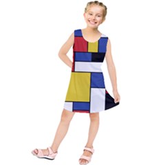 Mondrian Geometric Art Kids  Tunic Dress by KayCordingly