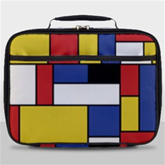 Mondrian Geometric Art Full Print Lunch Bag by KayCordingly