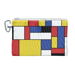 Mondrian Geometric Art Canvas Cosmetic Bag (large) by KayCordingly