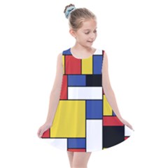 Mondrian Geometric Art Kids  Summer Dress by KayCordingly