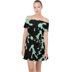 Bold And Brash Pattern Off Shoulder Chiffon Dress