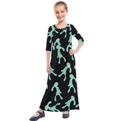 Bold And Brash Pattern Kids  Quarter Sleeve Maxi Dress by Valentinaart