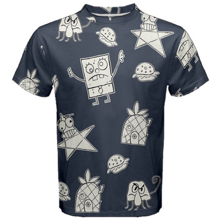 Doodle Bob Pattern Men s Cotton Tee