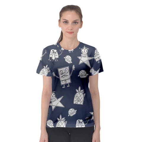 Doodle Bob Pattern Women s Sport Mesh Tee by Valentinaart