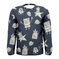 Doodle Bob Pattern Men s Long Sleeve Tee by Valentinaart