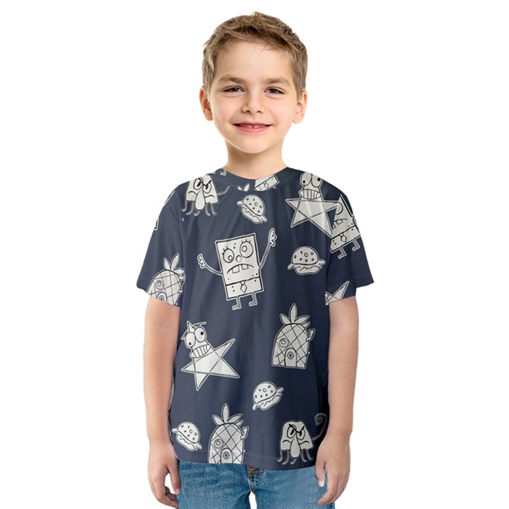 Doodle Bob Pattern Kids  Sport Mesh Tee