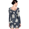 Doodle Bob Pattern Long Sleeve Velvet Bodycon Dress View2