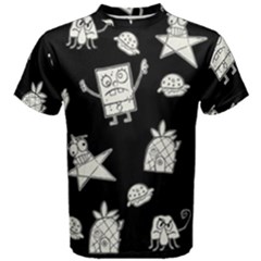 Doodle Bob Pattern Men s Cotton Tee by Valentinaart